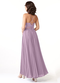Azazie Devyn Bridesmaid Dresses Wisteria A-Line Corset Chiffon Dress image4