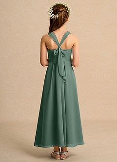 Azazie Tater Junior Formal vestidos de niña de las flores Vestido de Eucalipto de Gasa de Corte En A con Plisado image2