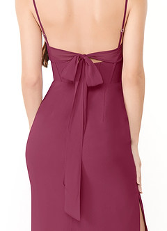 Azazie Mai Bridesmaid Dresses Mulberry Sheath Pleated Chiffon Dress image6