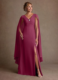 Azazie Boudica Suknie dla Matki Panny Młodej Linia A Pofałdowany Szyfon Długość podłogi Sukienka image3