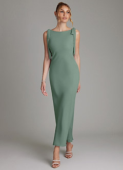 Azazie Luddie Abiti da Damigella Abito Sirena in Chiffon Fiocco Eucalipto image4