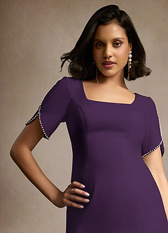 Ester White Pearl Sleeve Midi Dress image3