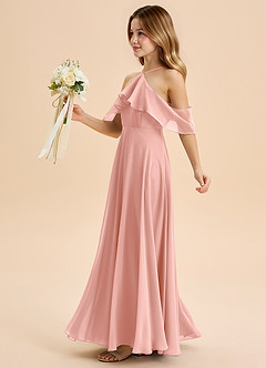 Azazie Tessabelle Junior Rosette A-Line Off the Shoulder Chiffon Dress image3