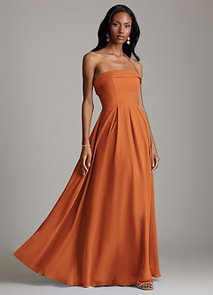 Azazie Lucienne Bridesmaid Dresses Cinnamon A-Line Strapless Chiffon Convertible Dress image6