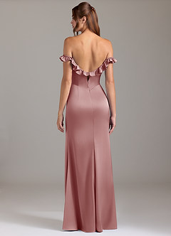 Azazie Callie Bridesmaid Dresses Dusty Rose A-Line Ruched Stretch Satin Convertible Dress image7