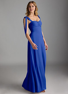 Azazie Lizet Bridesmaid Dresses Royal Blue A-Line Sweetheart Neckline Chiffon Dress image3