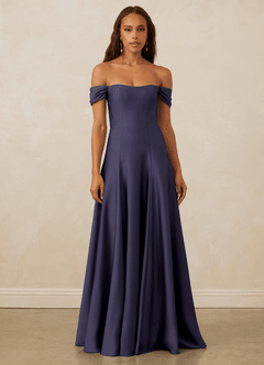 Christian Siriano Bridal for Azazie 1002 Bridesmaid Dresses Stormy A-Line Off the Shoulder Stretch Satin Convertible Dress image2