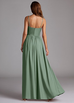 Azazie Calianna Bridesmaid Dresses Matcha A-Line Off the Shoulder Stretch Satin Convertible Dress image4