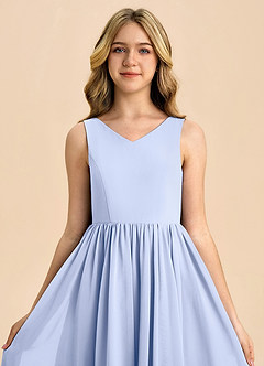 Azazie Hathaway Junior Ice A-Line Bow Chiffon Dress image6