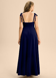 Azazie Rosey Junior Vestido de Azul Marino Oscuro de terciopelo de Corte En A con Escote de Corazón image2