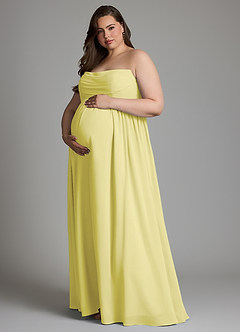 Azazie Saige Maternity Bridesmaid Dresses A-Line Pleated Chiffon Floor-Length Dress image13