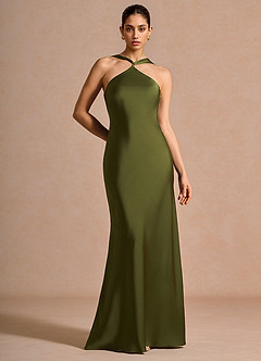 Martina Maxi Klänning Oliv image3