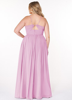 Azazie Cora Bridesmaid Dresses Candy Pink A-Line Pleated Chiffon Dress image7