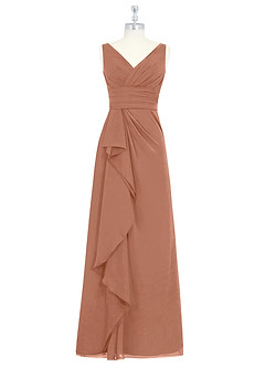 Azazie Julianna Bridesmaid Dresses Bronzer A-Line Chiffon Dress image6