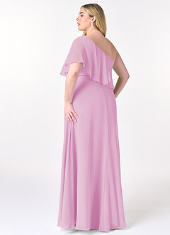 Azazie Lizzy Bridesmaid Dresses Candy Pink A-Line One Shoulder Chiffon Dress image11