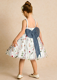 Azazie Peppa Flower Girl Dresses Ivory Neptune A-Line Sweetheart Neckline Tulle Dress image5