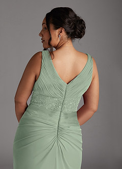 Azazie Winona Mother of the Bride Dresses Dusty Sage Mermaid Sequins Mesh Dress image8