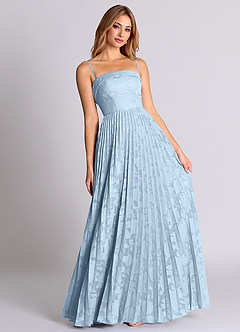 Azazie Mariana Bridesmaid Dresses Sky Blue A-Line Strapless Floral Burnout Convertible Dress image7