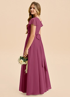 Azazie Cady Junior Mulberry A-Line Pleated Chiffon Dress image6