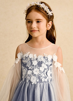 Azazie Zimi vestidos de niña de las flores Vestido de Tormenta de Tul de Princesa con Escote de Corazón image9