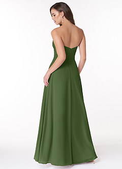 Azazie Arabella Allure Bridesmaid Dresses Olive A-Line Sweetheart Neckline Chiffon Convertible Dress image2