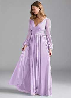 Azazie Norah Vestidos de madrinha de casamento Vestir Lilás de Malha de Linha A image4