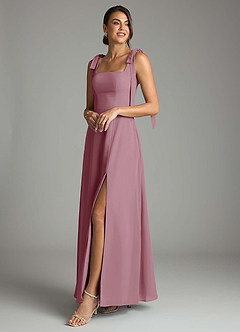 Azazie Debra Bridesmaid Dresses Vintage Mauve A-Line with Pockets Chiffon Convertible Dress image8