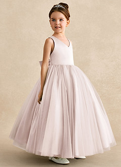 Azazie Peanut Flower Girl Klänningar Klänning A-Line i Tyll Rem image2