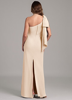 Azazie Capri Bridesmaid Dresses White Alabaster A-Line One Shoulder Chiffon Dress image2