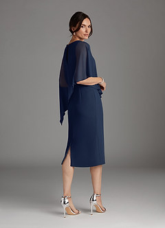 Azazie Sparrow Mère de la mariée Robes Robe Fourreau en Mousseline de soie Paillettes Bleu Marine Foncé image3