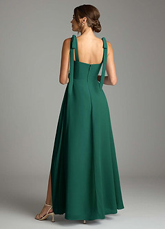 Azazie Debra Bridesmaid Dresses Emerald A-Line with Pockets Chiffon Convertible Dress image10