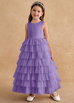 Azazie Twinkle Toes Abiti da Ragazza di Fiori Abito A-Line in Tulle Fiocco Tahiti image2