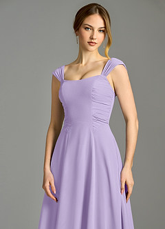 Azazie Oasis Bridesmaid Dresses Lilac A-Line with Pockets Chiffon Dress image3