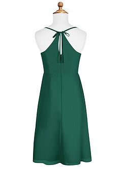 Azazie Doll Junior Emerald A-Line Bow Chiffon Dress image6