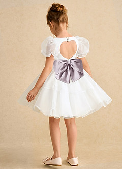 Azazie Debbie Blumenmädchenkleider Ballkleid Herzausschnitt Organza Kleid Elfenbein Dämmerung image9