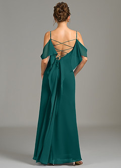 Azazie Kinu Bridesmaid Dresses Peacock Mermaid Corset Chiffon Dress image6
