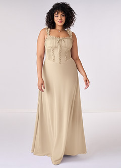 Barbie ♥ Azazie Bridesmaid Dresses Champagne A-Line Sweetheart Neckline Chiffon Dress image6