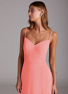 Azazie Marley Jurken voor bruidsmeisjes Converteerbaar Jurk van Chiffon met A-Lijn Off the Shoulder Koraal image2