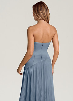 Azazie Tierney Robes de demoiselle d'honneur Robe Trapèze Convertible en Mousseline de soie Sans bretelle Violet Crépusculaire image5