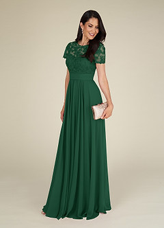 Azazie Annette Kleider für die Brautmutter A-Linie Spitze Chiffon Kleid Dunkelgrün image4
