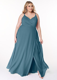 Azazie Lennon Bridesmaid Dresses Bermuda A-Line Lace Chiffon Dress image9