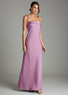 Azazie Ellia Bridesmaid Dresses Wisteria Sheath Bow Stretch Satin Dress image3