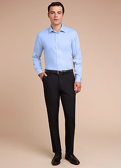 front Jermyn Light Blue 100% Cotton Non-Iron Dress Shirt