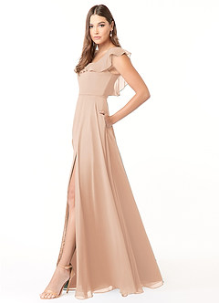 Azazie Jinny Bridesmaid Dresses English Rose A-Line Square Neckline Ruched Chiffon Dress image6