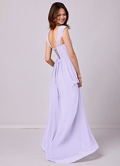 Barbie ♥ Azazie Bridesmaid Dresses Lilac A-Line Corset Chiffon Dress image4