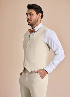 front William Tan Comfort Blend Suit Vest