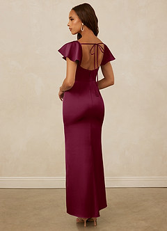 Christian Siriano Bridal for Azazie 1005 Bridesmaid Dresses Mulberry Sheath Sweetheart Neckline Stretch Satin Dress image2