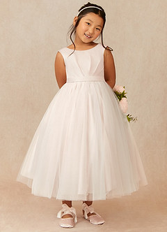 Azazie Bee vestidos de niña de las flores Vestido de Pétalo De Rosa de Tul de Princesa con Plisado image1