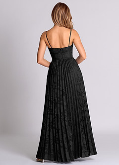 Azazie Mariana Vestidos de damas de honor Vestido de Negro de Devorado Floral de Corte en A Convertible con Sin tirantes image8