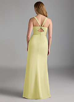 Azazie Mero Abiti da Damigella Abito Tubino in Chiffon Plissettato Sorbetto Al Limone image3
